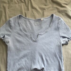 Light Blue Ribbed Crop Top size large